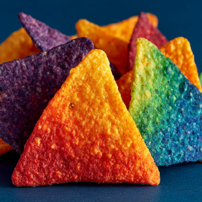 dyed tortilla chips