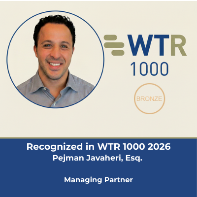 Pejman Javaheri, Esq. Managing Partner WTR 1000