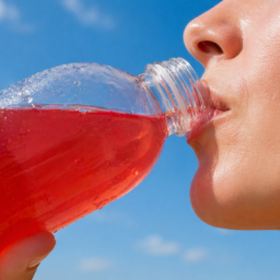 person drinking electrolyte drink