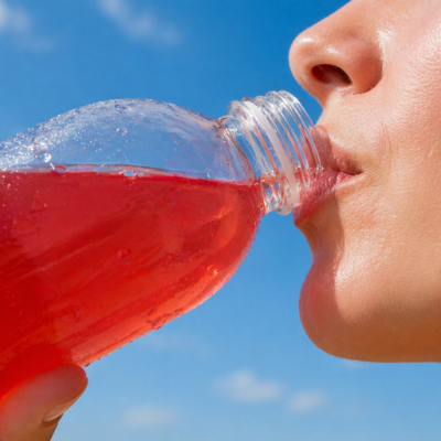 person drinking electrolyte drink