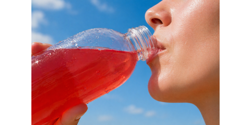 person drinking electrolyte drink